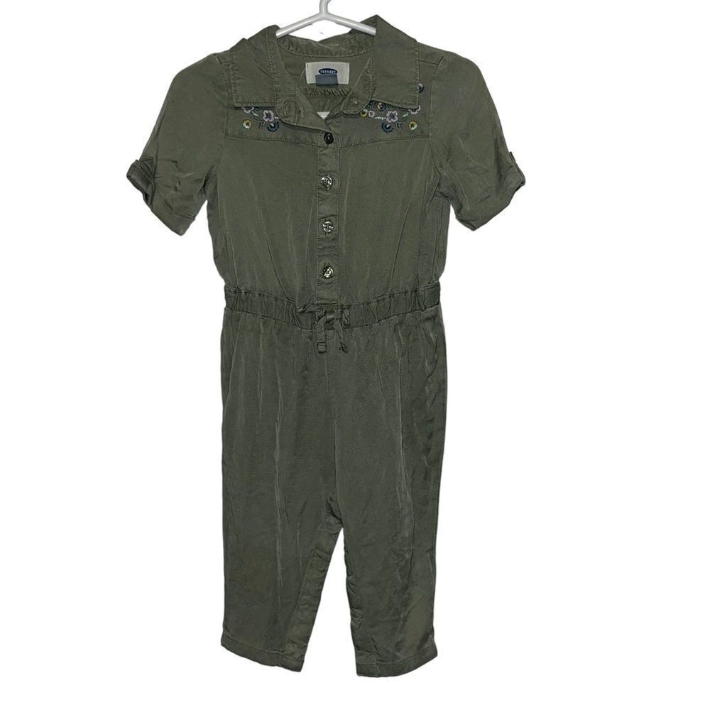 Old Navy Olive Green Embroidered Jumpsuit